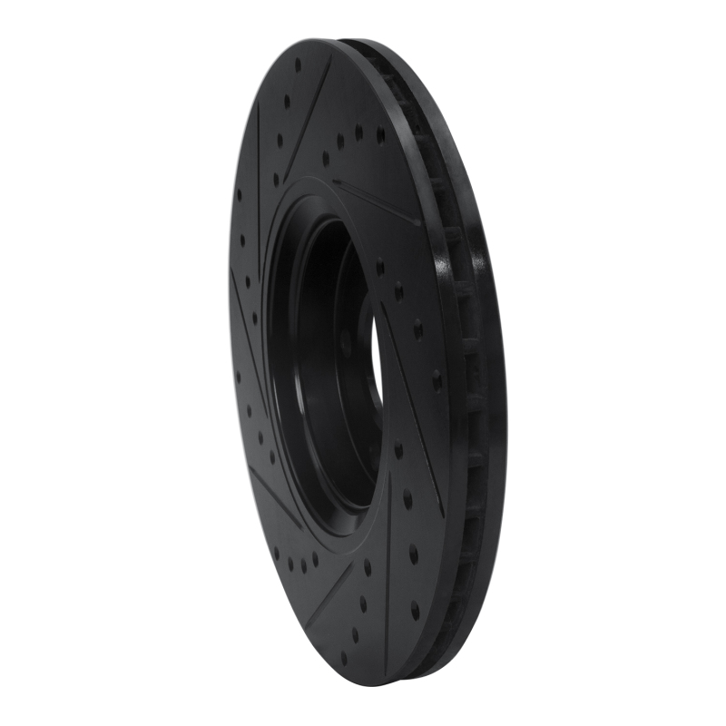 Chevrolet Astra Brake Rotor (1) - Front Right - R1 Concepts - Drilled & Slotted - Black - `99-`10